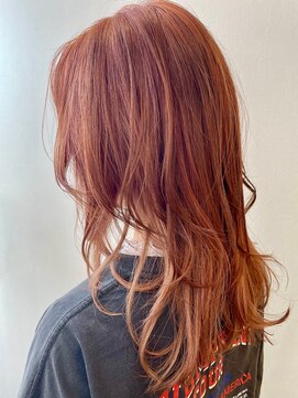 アンド アノン(and anon) オレンジ ダブルカラー ミディアムレイヤーカット 10代20代 美髪