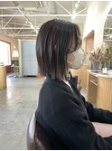 ぱつっとボブ×グレージュ