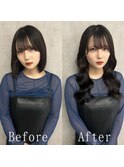 ブラック#シールエクステ#韓国#ヨシンモリ#くびれ巻き#梅田