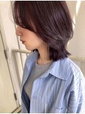 くびれ外ハネボブ ひし形 レイヤーボブ ラベンダーピンク