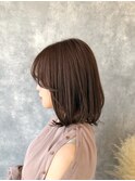 サンドベージュ+ミディアムヘア