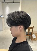 ベリーショートウルフアッシュブラックカルマパーマ《用賀》