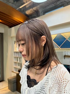 ロア 福岡天神本店(LORE) ダブルカラーベージュカラーケアブリーチカラーハイトーンボブ