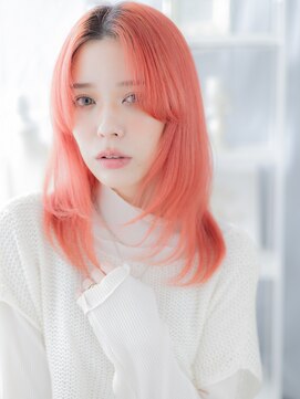 モッズヘア 越谷(mod's hair) アプリコットオレンジ小顔姫カットレイヤーウルフa越谷10代20代