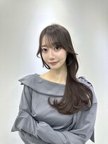 前髪ありグレージュ似合わせカット韓国ウェーブミディアム銀座