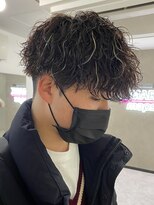 メッシュハイライトスパイラルパーマツイストパーマツーブロック