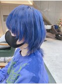 ブルーカラーマッシュウルフショート/ブリーチデザイン原宿