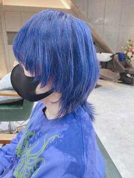 デイズ(days) ブルーカラーマッシュウルフショート/ブリーチデザイン原宿