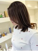 ハイライトバレイヤージュダブルカラーケアブリーチ20代30代