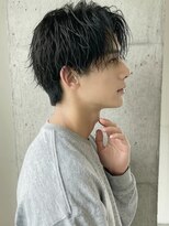 カバーヘア ブリス 川口(COVER HAIR bliss)&nbsp;コンマバングシャドウパーマ黒髪ルーズショートA11川口20代30代