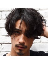 大人のmen'sカジュアルパーマ (ビジネス グランジ 刈り上げ)