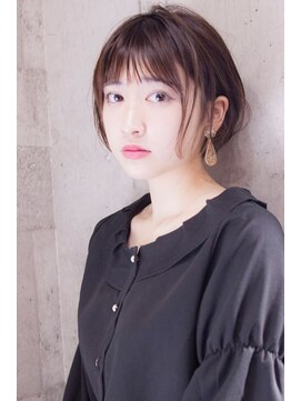 メノン 茨木店(Menon) マニッシュ耳かけ外ハネボブ×黒髪　前髪