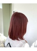 ナチュラルボブ　フラミンゴレッドカラー