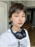 ショートパーマメンズライクハンサムショートシースルーバング