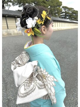 ミラ(Mila) 成人式卒業式ヘア★振袖袴着付けヘアセット　水引金箔