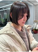 並行ラインのボブが可愛い◎縮毛矯正で手に入れる艶髪/ミニボブ