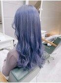 ブルーバイオレット　ブルージュ　ネイビーブルーブリーチカラー