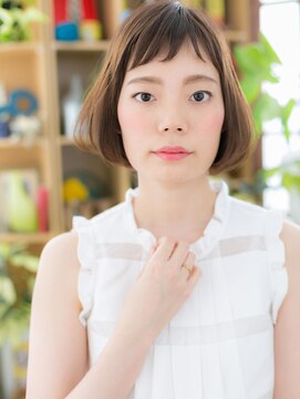 カバーヘア ブリス 戸田公園西口店(COVER HAIR bliss) オン眉斜めバング前下がりぱっつんボブc6戸田公園20代30代40代