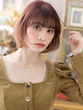 カバーヘア ブリス 上尾西口店(COVER HAIR bliss) ダブルカラー韓国風透明感切りっぱなしボブc6上尾10代20代30代