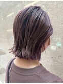 白髪ぼかしハイライト×インナーカラーパープル
