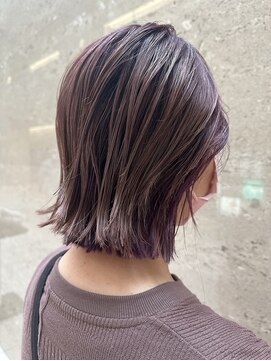 グランリュクス(GRANLUXE) 白髪ぼかしハイライト×インナーカラーパープル