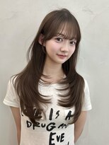 ライン(LINE)&nbsp;韓国風/レイヤー/前髪カット/オリーブ/透明感/ハッシュカット