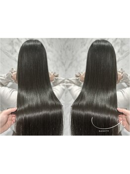 【名古屋駅1分】髪質改善特化店のダメージレスな縮毛矯正。湿気や傷みで広がる髪がうるつやストレート☆