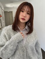 トリッカ 銀座(tricca)&nbsp;ロングボブレイヤー/シースルーバング/ブラウンカラー