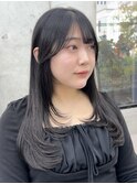 美髪カールピンクブラウンヘアメイクセミディ似合わせ前髪