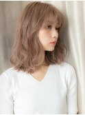 ミルクティーピンクベージュコテ巻き風パーマTd3大宮20代30代