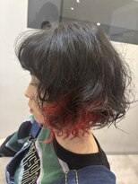 アナザーワールドココン(ANOTHER WORLD cocon)&nbsp;#ブリーチ#インナーブリーチ#インナーレッド#ゆるふわボブパーマ
