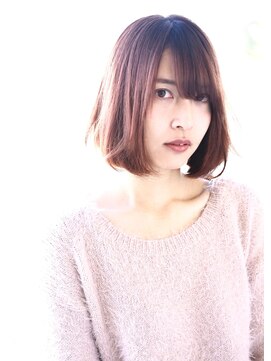 シーン(hair design SCENE) 《SCENE 林 担当♪ 》ピンクカラー♪抜け感◎カワイイ内巻きボブ