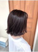 ナチュラルブラウン×切りっぱなし外ハネボブ
