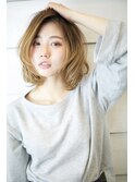 《田山未希子》ツートンミニボブ 髪質改善