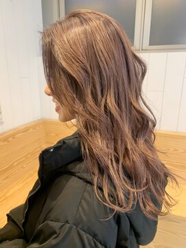 アルバム 銀座(ALBUM GINZA) ベージュロング_アッシュブラウンネオウルフ外ハネボブ_ba274173