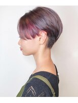 モリオフロムロンドン 原宿本店(morio from London) 【morio原宿】刈り上げハンサムショート　デザインカラーピンク