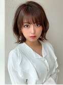 大人かわいいボブ フェザーバング カーキグレージュ