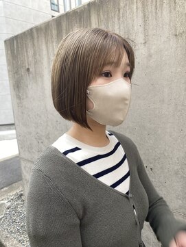 ロンドアベニール 北千住(Lond avenir) ミルクティーベージュ　切りっぱなしボブ　前髪　西田大樹