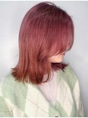 韓国風くびれボブ／ピンクベージュ
