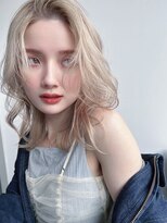 フィーリーカラー 大阪梅田店(feery color)&nbsp;ハイトーンベージュシースルーショートボブミニボブグレージュ