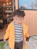 男の子キッズパーマ(カットパーマシェービング眉カット)