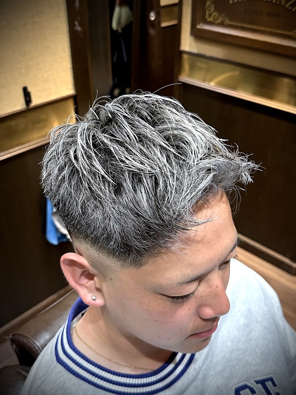 ホワイトメッシュ シルバーメッシュ スキンフェード 池袋：L217164603