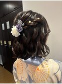きれいめハーフアップ