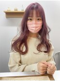 切りっぱなしボブ小顔カットミルクティカラーラベンダーカラー