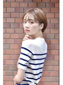 大人可愛い20代30代40代黒髪前下がりショートボブ丸みショート◎