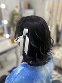 推し活編み込みハーフツイン