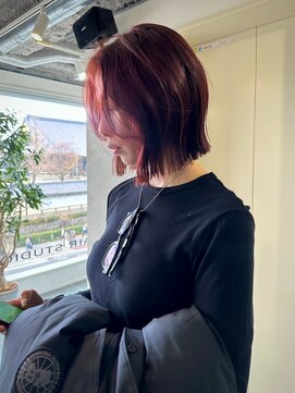 ミュー(miμ) 大人気のボルドーのカラーとヘイリーボブの相性抜群です！