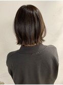 シアーグレージュで大人可愛い外ハネボブ×小顔ネオウルフ
