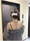 くしゃっとリボンがかわいい＊人気No. 1アップアレンジ/お呼ばれ