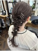 編み下ろしヘア / ヘアセット / 結婚式ヘア